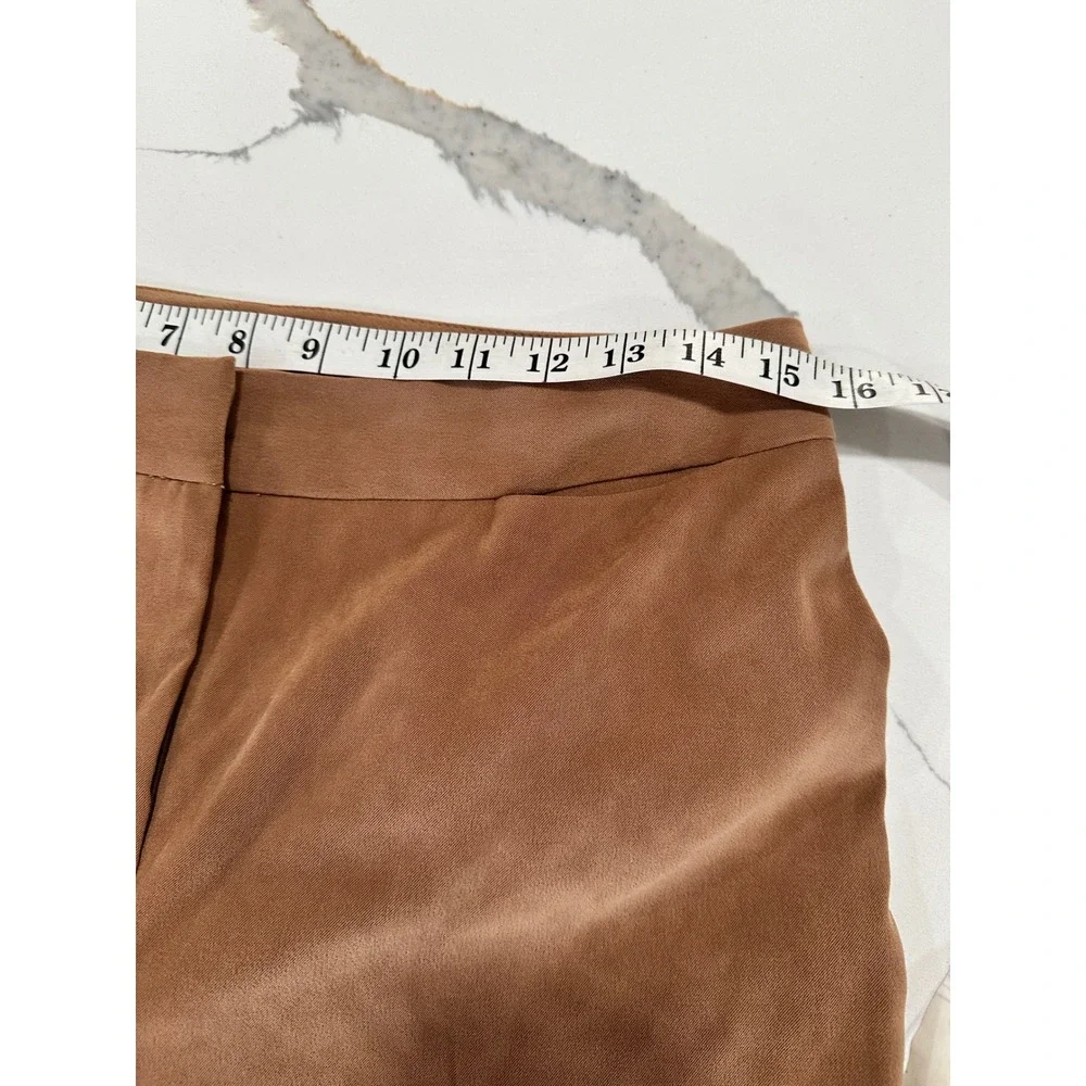 J McLaughlin Womens Size 8‎ Brown Faux Suede Straight Leg Career Pants